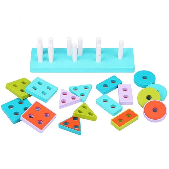 LC Ahşap Geometrik Şekiller Bul-Tak - Resim 2