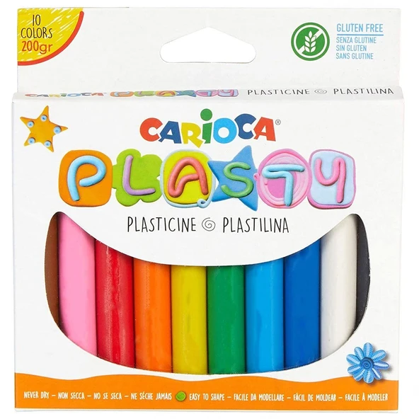Carioca Plasty Kurumayan Oyun Hamuru 10 Renk 200 Gr. 42173 ürün görseli 1