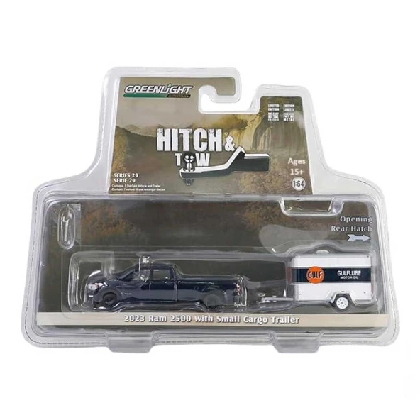 Greenlight 1/64 2023 Ram 2500 With Small Cargo Trailer Model Araba - Resim 2
