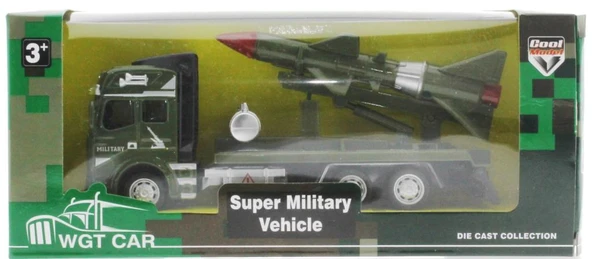 Sürtmeli Die Cast Metal Füze Rampalı Askeri Kamyon ürün görseli 1