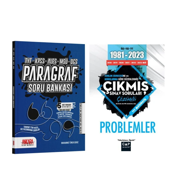 Çap Yayınları Problemler Çıkmış Sorular ve Ankara Kitap Merkezi Paragraf Soru Bankası Seti 2 Kitap ürün görseli 1