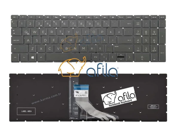 Hp Spectre X360 15-DF0044NB, 15-DF0062NB, 15-DF0065NR Notebook Klavyesi (Siyah TR) ışıklı ürün görseli 1