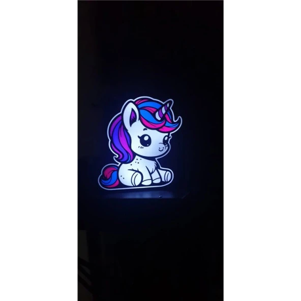 Şarjlı Unicorn Lightbox Sweet Led Masa Lambası - Resim 3