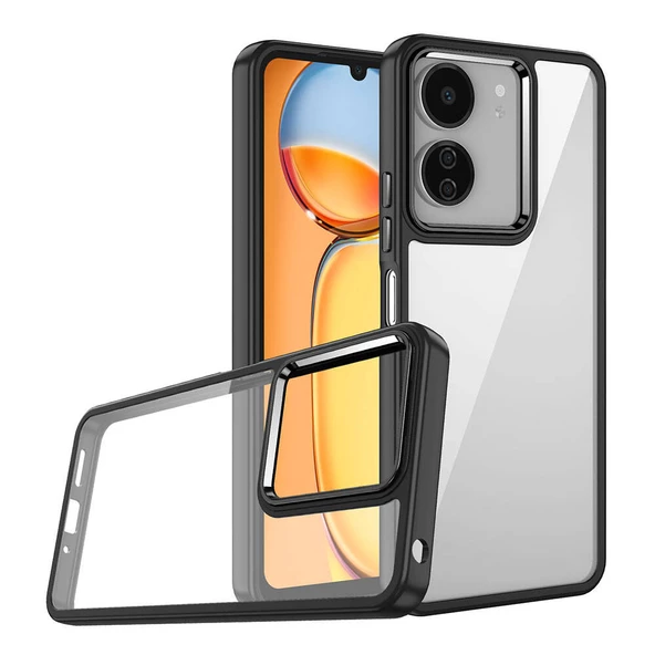 Gpack Xiaomi Poco C65 Kılıf Flora Sert Silikon Arkası Cam Şeffaf ürün görseli 1