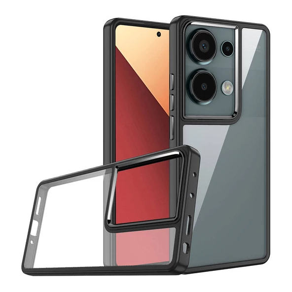 Gpack Xiaomi Redmi Note 13 Pro 4G Kılıf Flora Sert Silikon Arkası Cam Şeffaf ürün görseli 1