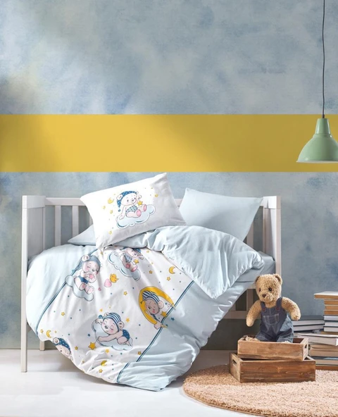 Cotton Box Bebek Nevresim Takımı Bear Mavi ürün görseli 1