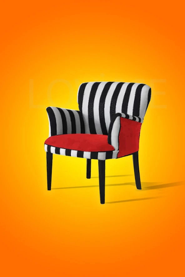 LOVİSSE HOME Zebra Berjer - Misafir, Bekleme Koltuğu,ofis, Cafe , Çay Seti Berjer ürün görseli 1