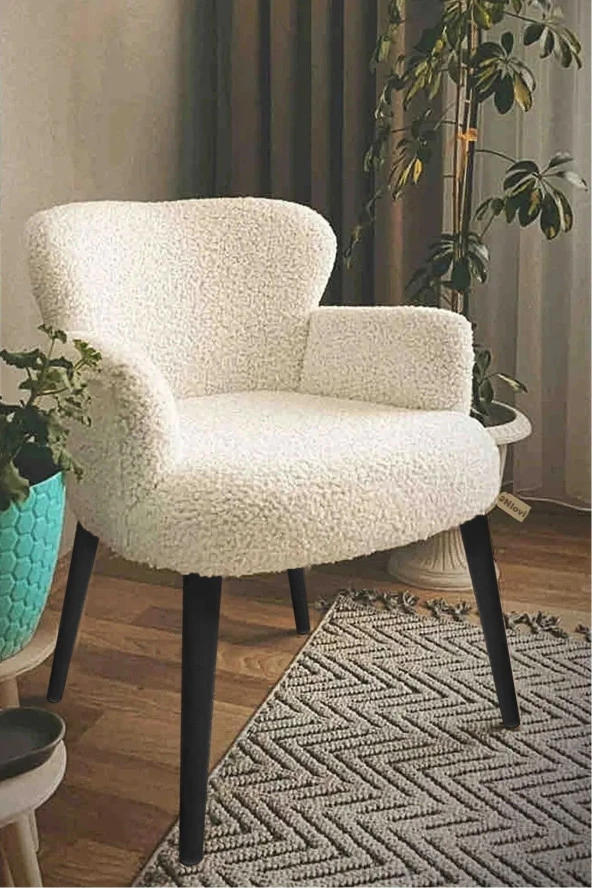 LOVİSSE HOME Pofuduk Teddy Berjer - Tekli Koltuk - Bekleme, Cafe, Ofis, Balkon, Güzellik Merkezi,çay Seti Koltuk ürün görseli 1
