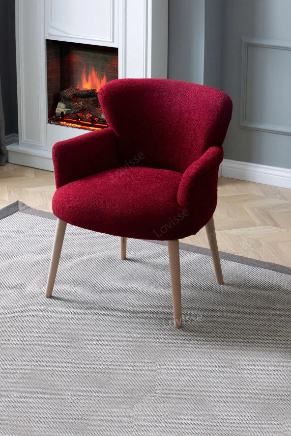 LOVİSSE HOME Bordo Teddy Berjer , Salon, Balkon, Ofis, Bekleme, Güzellik Merkezi ürün görseli 1