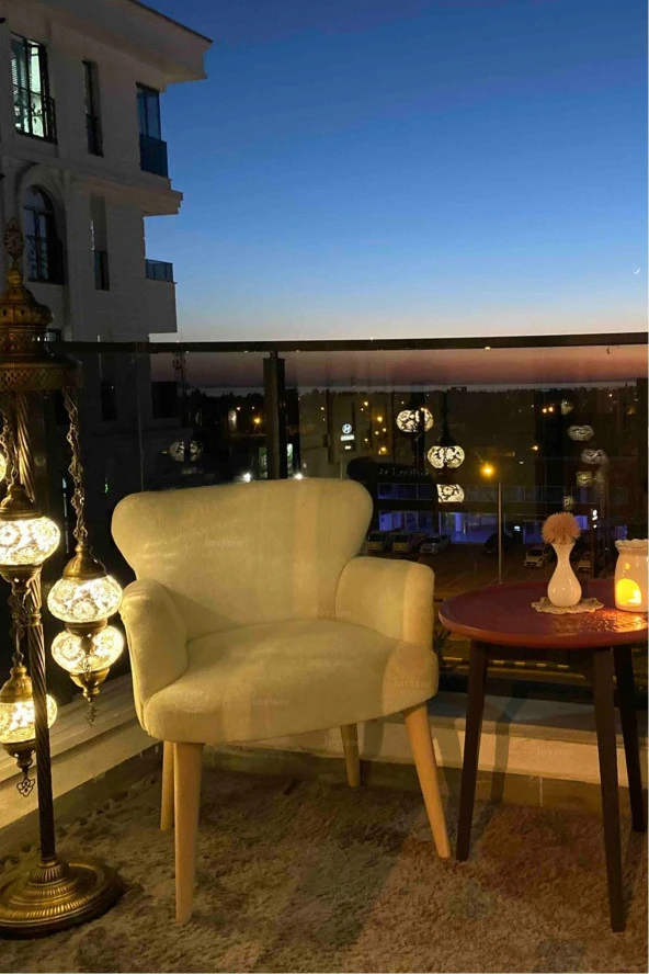 LOVİSSE HOME Antik Krem Buklet Teddy Berjer, Salon, Balkon, Ofis, Bekleme, Güzellik Merkezi ürün görseli 1