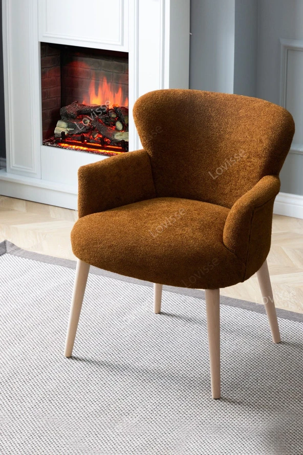 LOVİSSE HOME Taba Oranj Teddy Berjer , Salon, Balkon, Ofis, Bekleme, Güzellik Merkezi ürün görseli 1