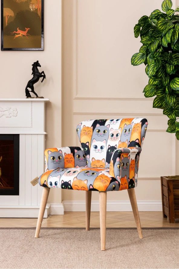 LOVİSSE HOME Patchwork Desen Berjer Tekli Koltuk Balkon, Ofis, Bekleme, Güzellik Merkezi, Çay Seti ürün görseli 1