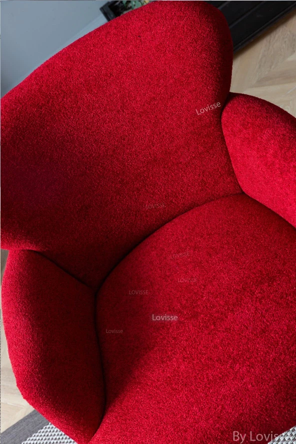 LOVİSSE HOME Kırmızı Teddy Berjer , Salon, Balkon, Ofis, Bekleme, Güzellik Merkezi ürün görseli 1