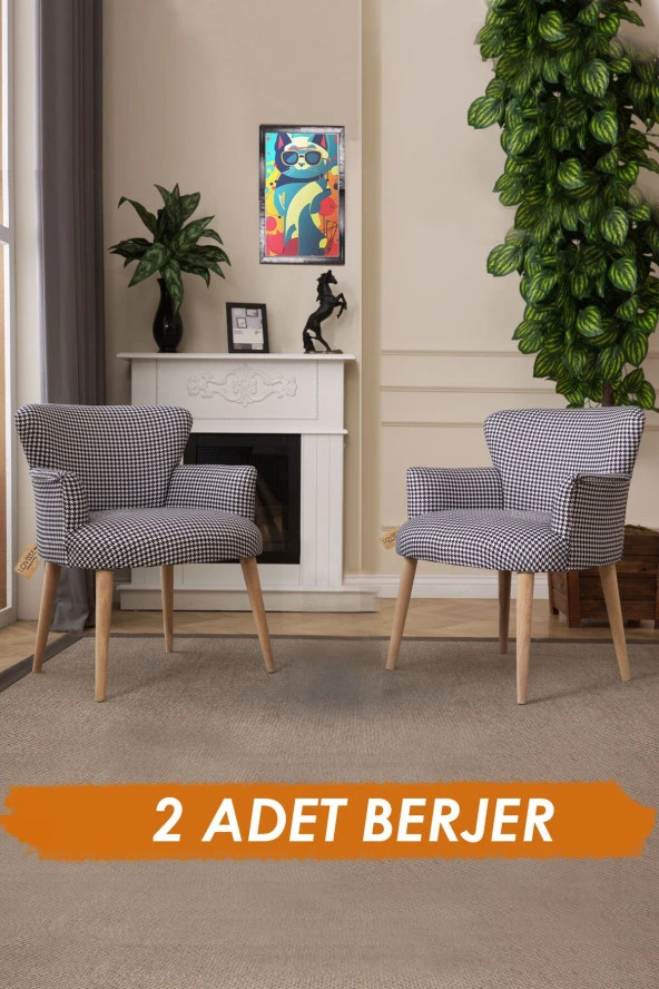 LOVİSSE HOME 2li Berjer Set Tekli Koltuk Balkon, Ofis, Bekleme, Güzellik Merkezi, Çay Seti ürün görseli 1