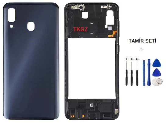 Samsung Galaxy A30  - SM-A305F FULL Kasa Arka Kapak Takım SİYAH - TAMİR SETİ ürün görseli 1