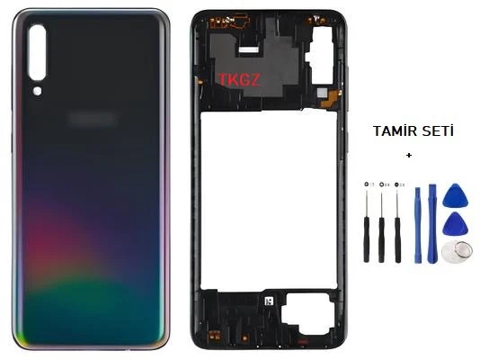 Samsung Galaxy A70  - SM-A705F FULL Kasa Arka Kapak Takım SİYAH - TAMİR SETİ ürün görseli 1