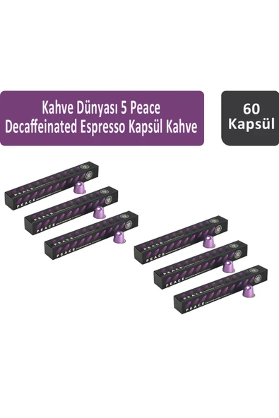 Kahve Dünyası 5 Peace Decaffeinated Espresso Kapsül Kahve 60 kapsül ürün görseli 1