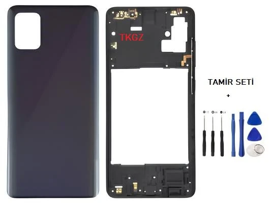Samsung Galaxy A51  - SM-A515F FULL Kasa Arka Kapak Takım SİYAH - TAMİR SETİ ürün görseli 1