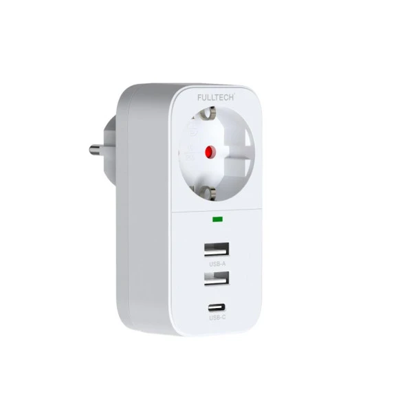 Fulltech Akıllı Priz 1xType-C 2xUsb FTR-17 ürün görseli 1