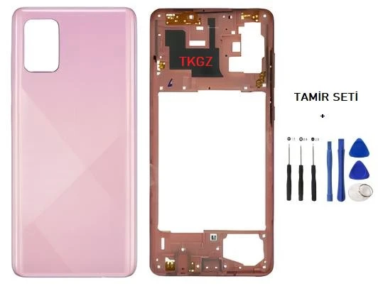 Samsung Galaxy A71 - SM-A715F FULL Kasa Arka Kapak Takım PEMBE - TAMİR SETİ ürün görseli 1