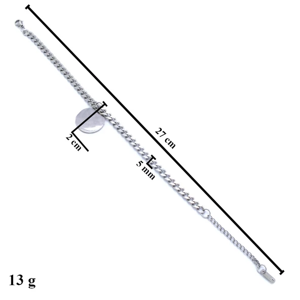 Çelik Halhal Zincir İsim Yazılan Model HAL-161 - Resim 3