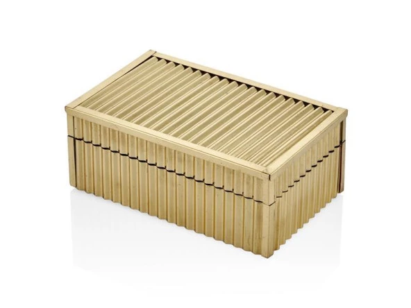 LAMEDOR SHINNY KUCUK DIKDORTGEN KUTU GOLD 20X13X8 CM ürün görseli 1