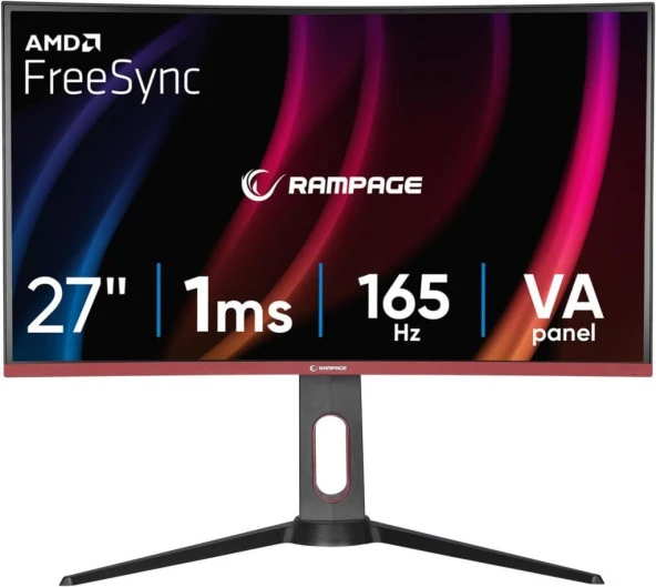 Rampage VOYAGER VY27R165C 27" 1 ms Full HD FreeSync Curved Pivot Oyuncu Monitörü-Outlet ürün görseli 1