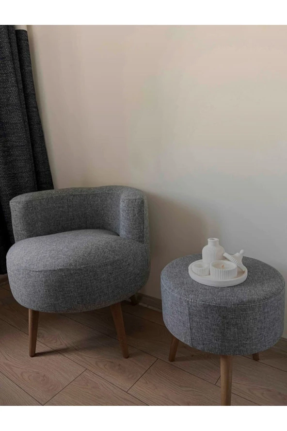 BEYLERBEYİ Çay Seti Tekli Koltuk Berjer Ve Puf Takımı (salon, Balkon, Ofis) 2 Li Takım ürün görseli 1