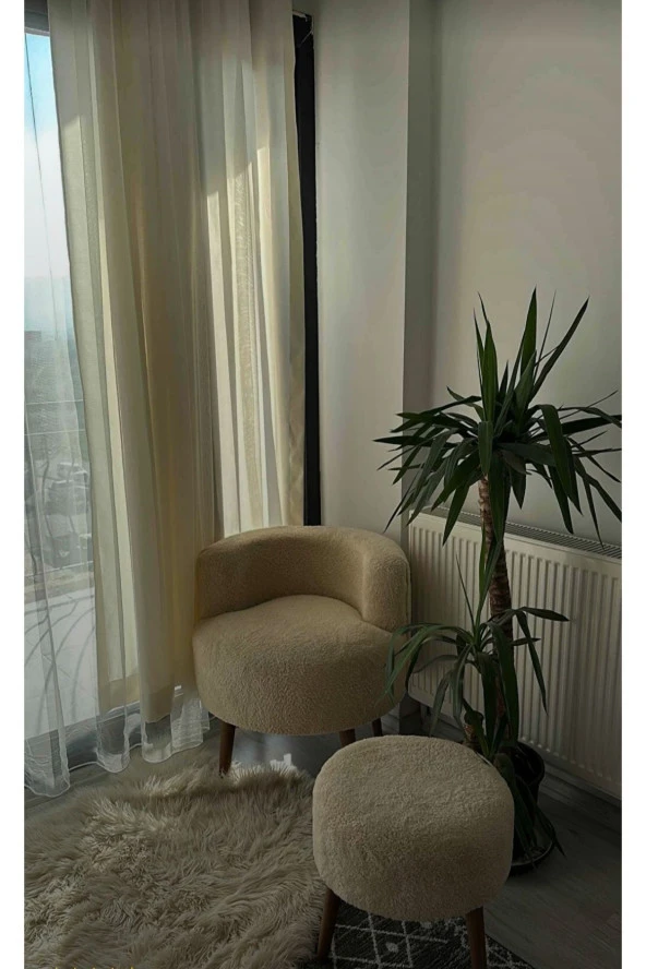 BEYLERBEYİ Çay Seti Tekli Koltuk Berjer Ve Puf Takımı (salon, Balkon, Ofis) 2 Li Takım ürün görseli 1