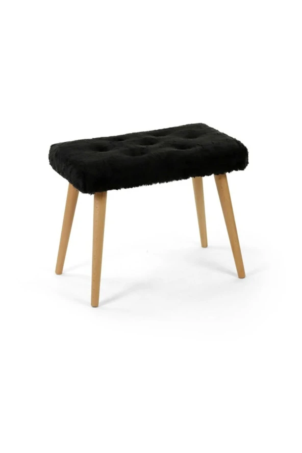 BEYLERBEYİ Gürgen Retro Ahşap Ayaklı Handmade Pofidik Puf Bench Koltuk ürün görseli 1