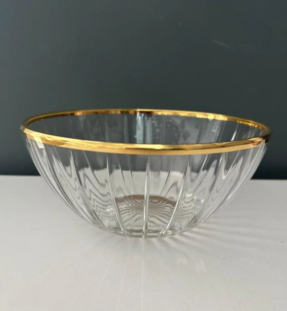 DECORİUM CAM KASE 20 CM ACCADEMIA ALTIN M04013 ürün görseli 1