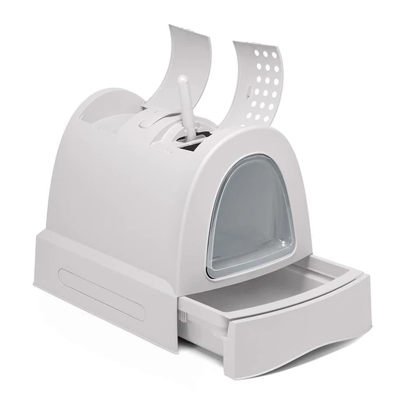 Imac Zuma Torbalı Kapalı Kedi Tuvaleti Gri 56x40x42,5cm ürün görseli 1