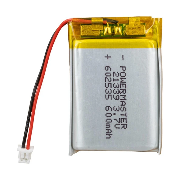 Powermaster 3.7 Volt 600 Mah Lityum Polimer Şarjlı Pil 6X25X35 mm Akıllı Saat Kulaklık Pili ürün görseli 1