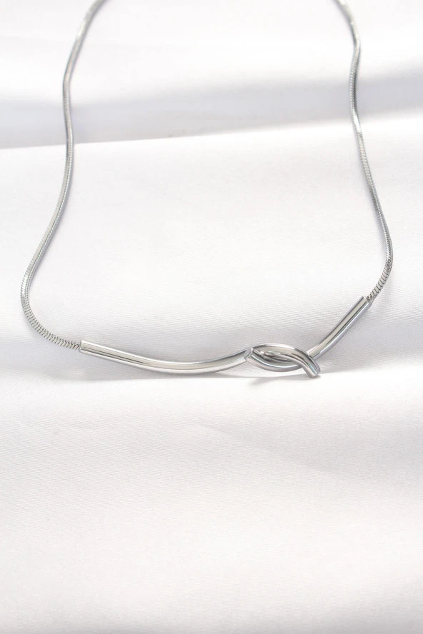 316L Çelik Silver Renk Kolye - EBJ240521W24282 ürün görseli 1