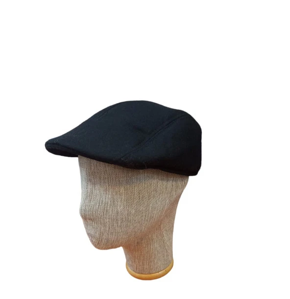 kışlık ördek şapka  siyah remk polar materyal ürün görseli 1
