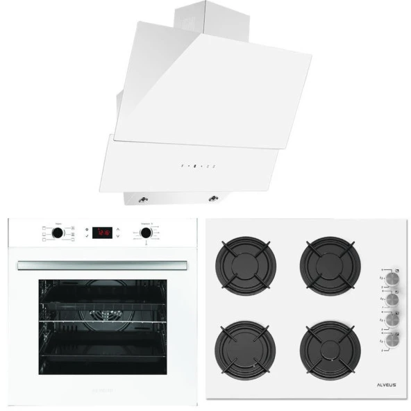 Alveus 6 Program Dijital Turbo Ankastre Cam Set - Beyaz ürün görseli 1