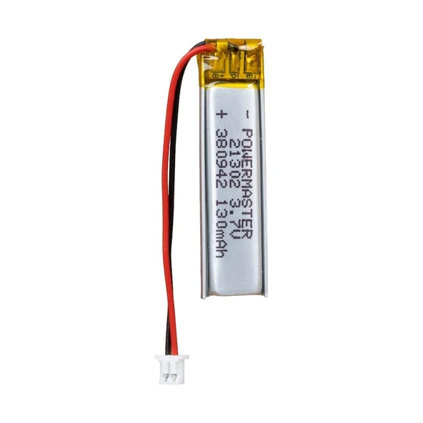 Powermaster 3.7 Volt 130 Mah Lityum Polimer Şarjlı Pil 3.8X9X42 mm Akıllı Saat Kulaklık Pili ürün görseli 1