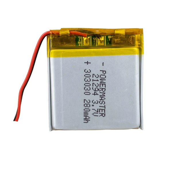 Powermaster 3.7 Volt 280 Mah Lityum Polimer Şarjlı Pil 3X30X30 mm Akıllı Saat Kulaklık Pili ürün görseli 1