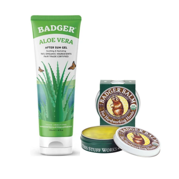 Badger Aloe Vera Jel Ve Badger Balm El Kremi Set 118 mL / 21 gr ürün görseli 1