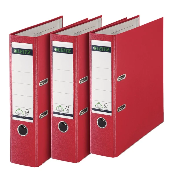 Leitz 1010 Kırmızı Geniş Plastik Klasör - Resim 3