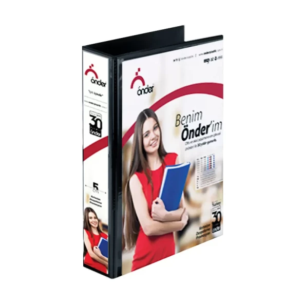 ÖNDER 2005-3 2 HALKALI D MEKANİZMALI KLASÖR A4 50mm SİYAH ürün görseli 1