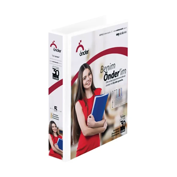 ÖNDER 2009-5 2 HALKALI D MEKANİZMALI KLASÖR A4 90mm BEYAZ ürün görseli 1