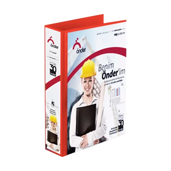 ÖNDER 2013-2 4 HALKALI D MEKANİZMALI KLASÖR A4 30mm KIRMIZI ürün görseli 1