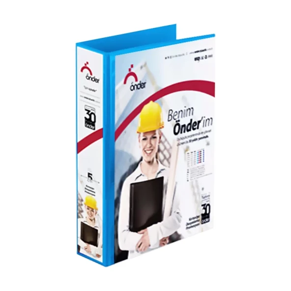 ÖNDER 2015-1 4 HALKALI D MEKANİZMALI KLASÖR A4 50mm MAVİ ürün görseli 1