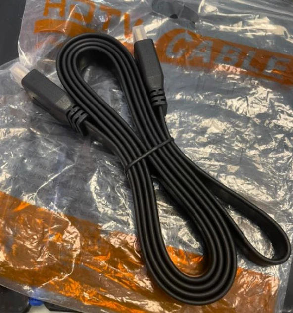 Powermaster HK-25508 Plastik Düz Siyah 1.5 Metre Flat Yassı Gold Uçlu HDMI Kablo Tv Ses Ve Görüntü Kablosu ürün görseli 1