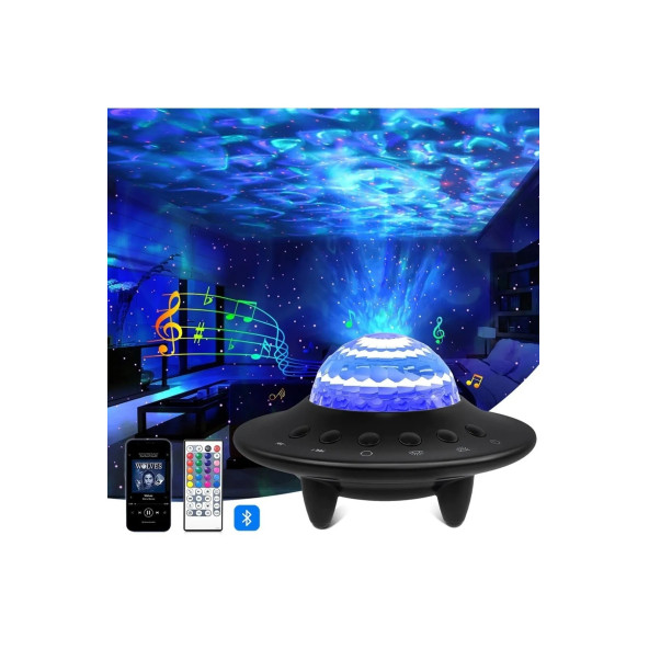 TechTic Ufo 3in1 Starry Galaxy Projektör Yıldız Gece Lambası Bluetooth Hoparlör ürün görseli 1