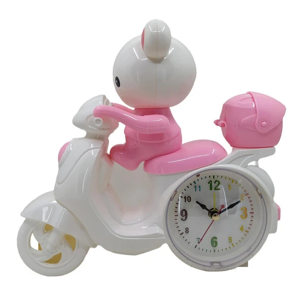 Hedyex Motorcycle Motor Model Alarmlı Masa Saati Pembe MH3010P ürün görseli 1