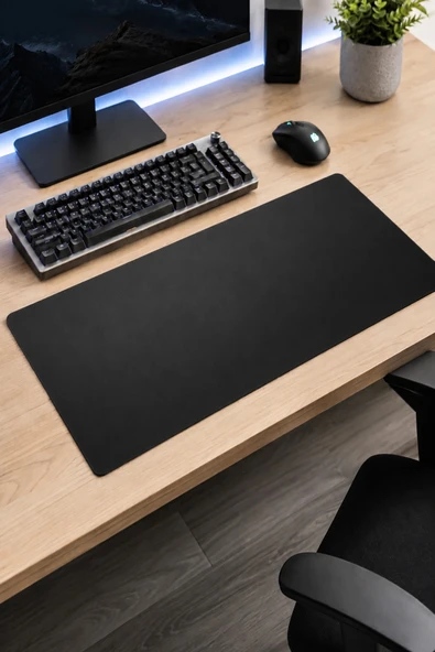 SonicTouch Siyah XXL Gamer Klavye Mouse Pad 40x90cm Kaymaz Tabanlı Dikişsiz Pürüzsüz Yüzey ürün görseli 1