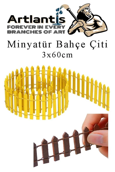 Mini Bahçe Çiti Renkli 3x60cm 1 Adet Dekoratif Minyatir Bahçe Çiti Okul Proje Teraryum Mini Ev Bahçe Çit ürün görseli 1
