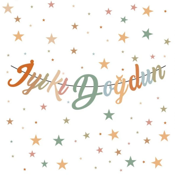 İyi Ki Doğdun Kaligrafi Banner Retro 110x20 cm ürün görseli 1
